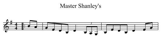 Master Shanley's - staff notation