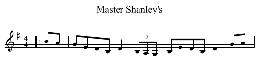 Master Shanley's - staff notation