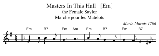 Masters In This Hall   [Em] - staff notation