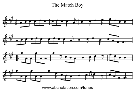 Match Boy, The - staff notation