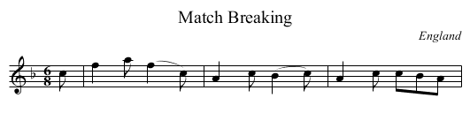 Match Breaking - staff notation