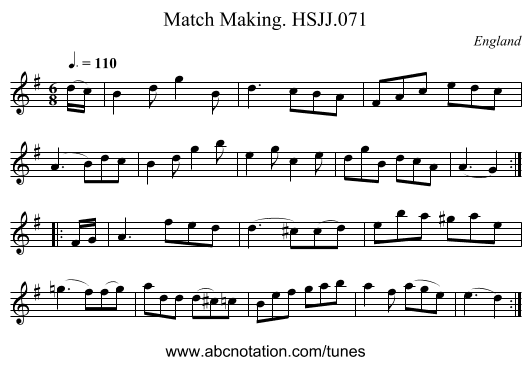 Match Making. HSJJ.071 - staff notation
