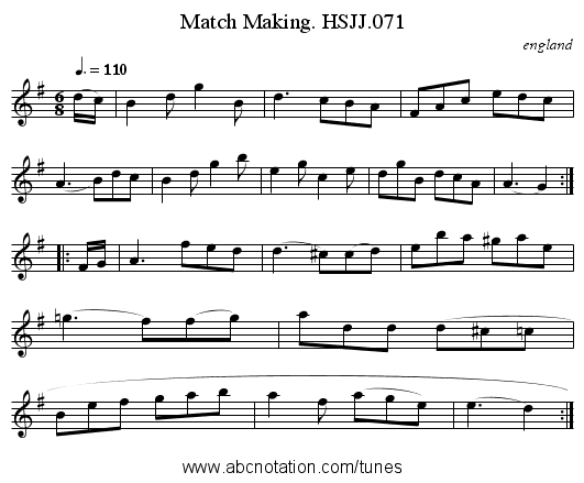 Match Making. HSJJ.071 - staff notation