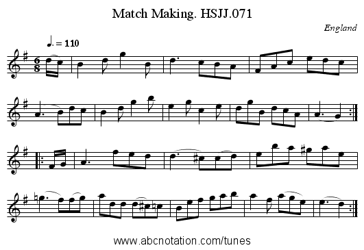 Match Making. HSJJ.071 - staff notation