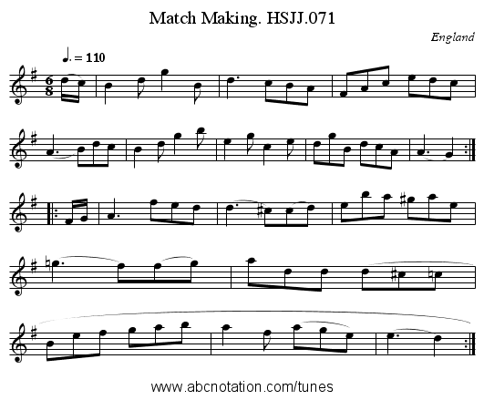 Match Making. HSJJ.071 - staff notation