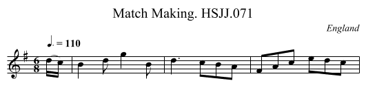 Match Making. HSJJ.071 - staff notation