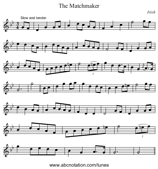 Matchmaker, The - staff notation