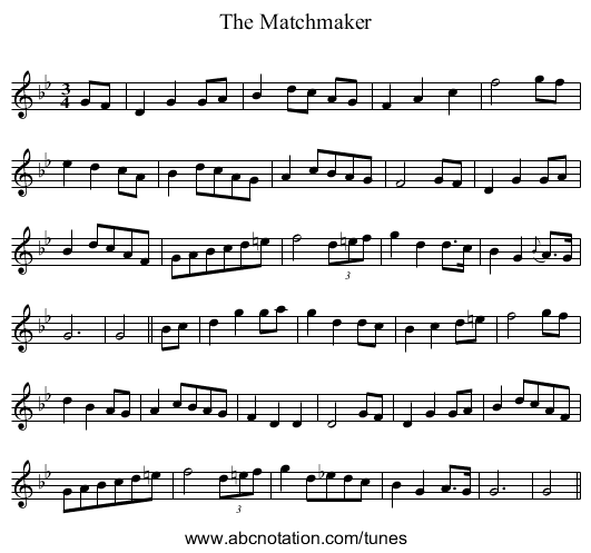 Matchmaker, The - staff notation