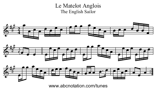 Matelot Anglois, Le - staff notation