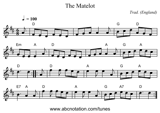 Matelot, The - staff notation