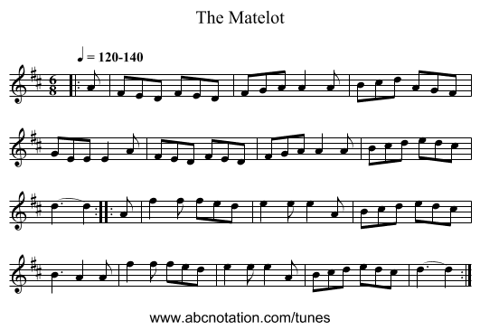Matelot, The - staff notation