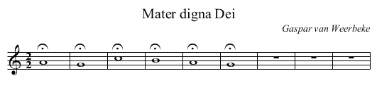 Mater digna Dei - staff notation