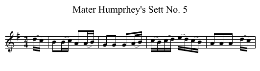 Mater Humprhey's Sett No. 5 - staff notation