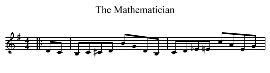 Mathematician, The  - staff notation