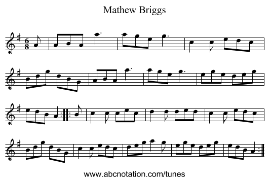Mathew Briggs - staff notation