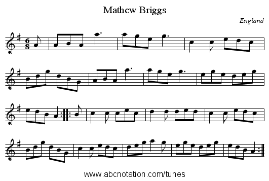 Mathew Briggs - staff notation