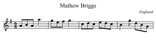 Mathew Briggs - staff notation
