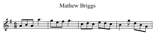 Mathew Briggs - staff notation