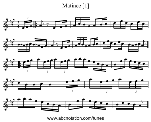 Matinee [1] - staff notation
