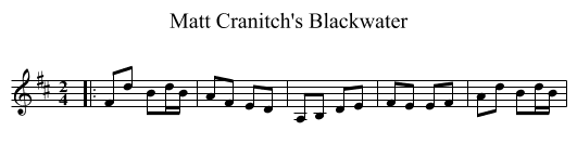 Matt Cranitch's Blackwater - staff notation