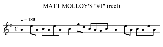 MATT MOLLOY'S #1 (reel) - staff notation