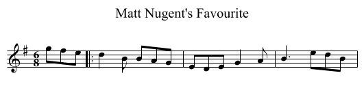 Matt Nugent's Favourite - staff notation