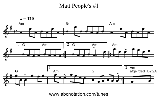 Matt People's #1 - staff notation