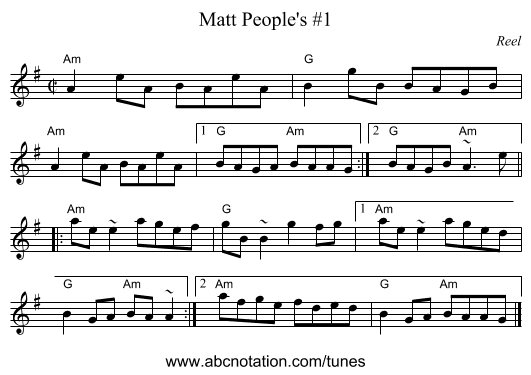 Matt People's #1 - staff notation