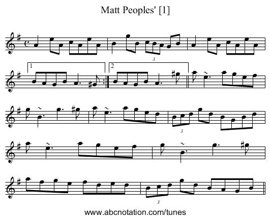 Matt Peoples' [1] - staff notation
