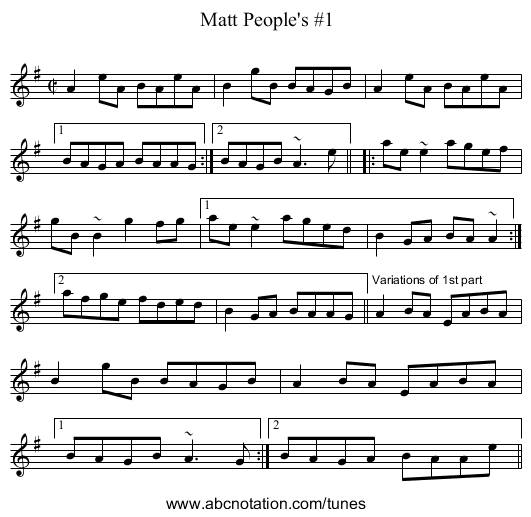 Matt People's #1 - staff notation