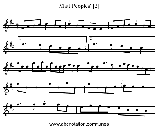Matt Peoples' [2] - staff notation