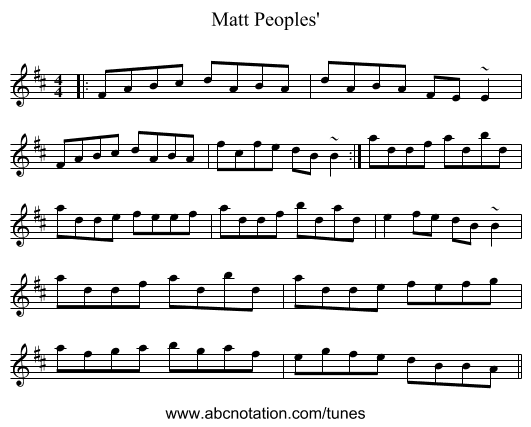 Matt Peoples' - staff notation