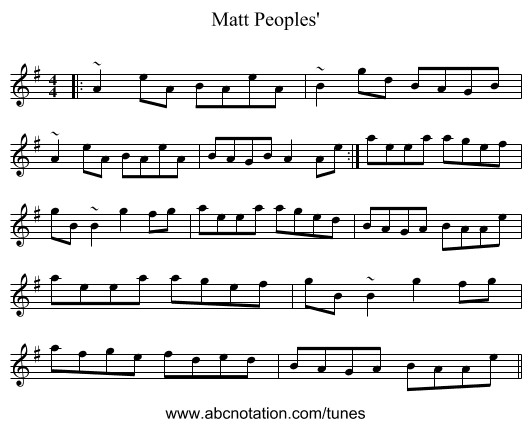 Matt Peoples' - staff notation