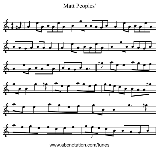 Matt Peoples' - staff notation