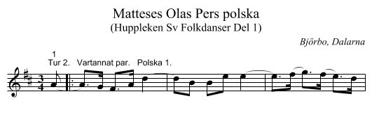 Matteses Olas Pers polska - staff notation