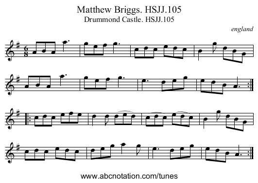 Matthew Briggs. HSJJ.105 - staff notation
