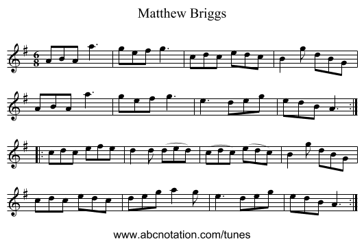 Matthew Briggs - staff notation