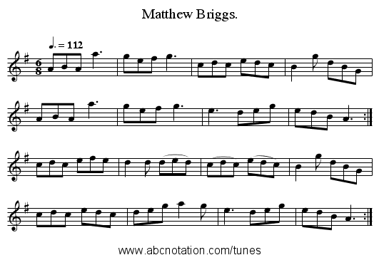 Matthew Briggs. - staff notation