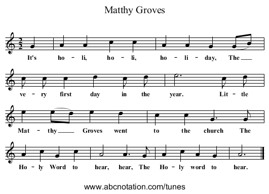 Matthy Groves - staff notation