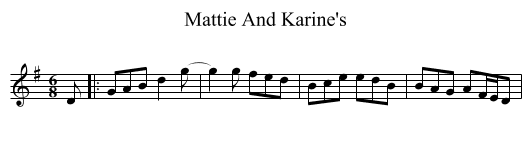 Mattie And Karine's - staff notation