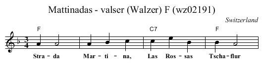 Mattinadas - valser (Walzer) F (wz02191) - staff notation