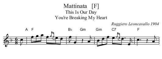 Mattinata   [F] - staff notation