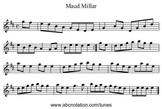 Maud Millar - staff notation