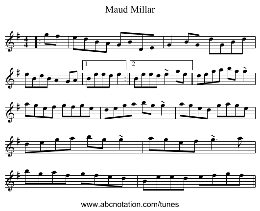Maud Millar - staff notation