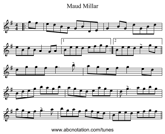 Maud Millar - staff notation