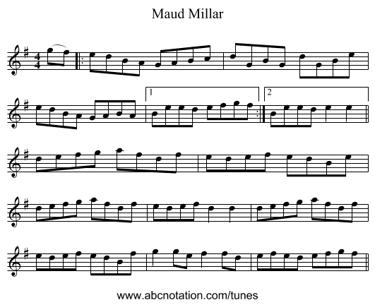 Maud Millar - staff notation