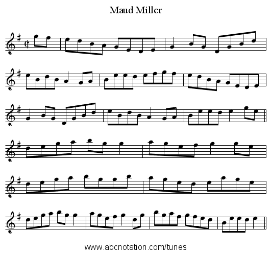 Maud Miller - staff notation