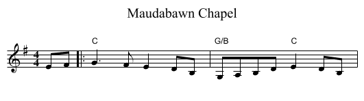 Maudabawn Chapel - staff notation