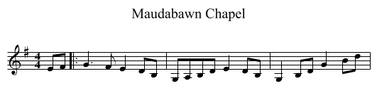 Maudabawn Chapel - staff notation