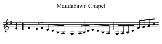 Maudabawn Chapel - staff notation